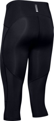 Under Armour UA HeatGear Femmes Capri Fly Fast Bleu Marine Sports 3//4 Leggings XL